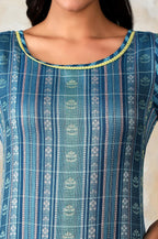 Aurelia WomenS Blue Geometric Printed Printed Regular Kurta