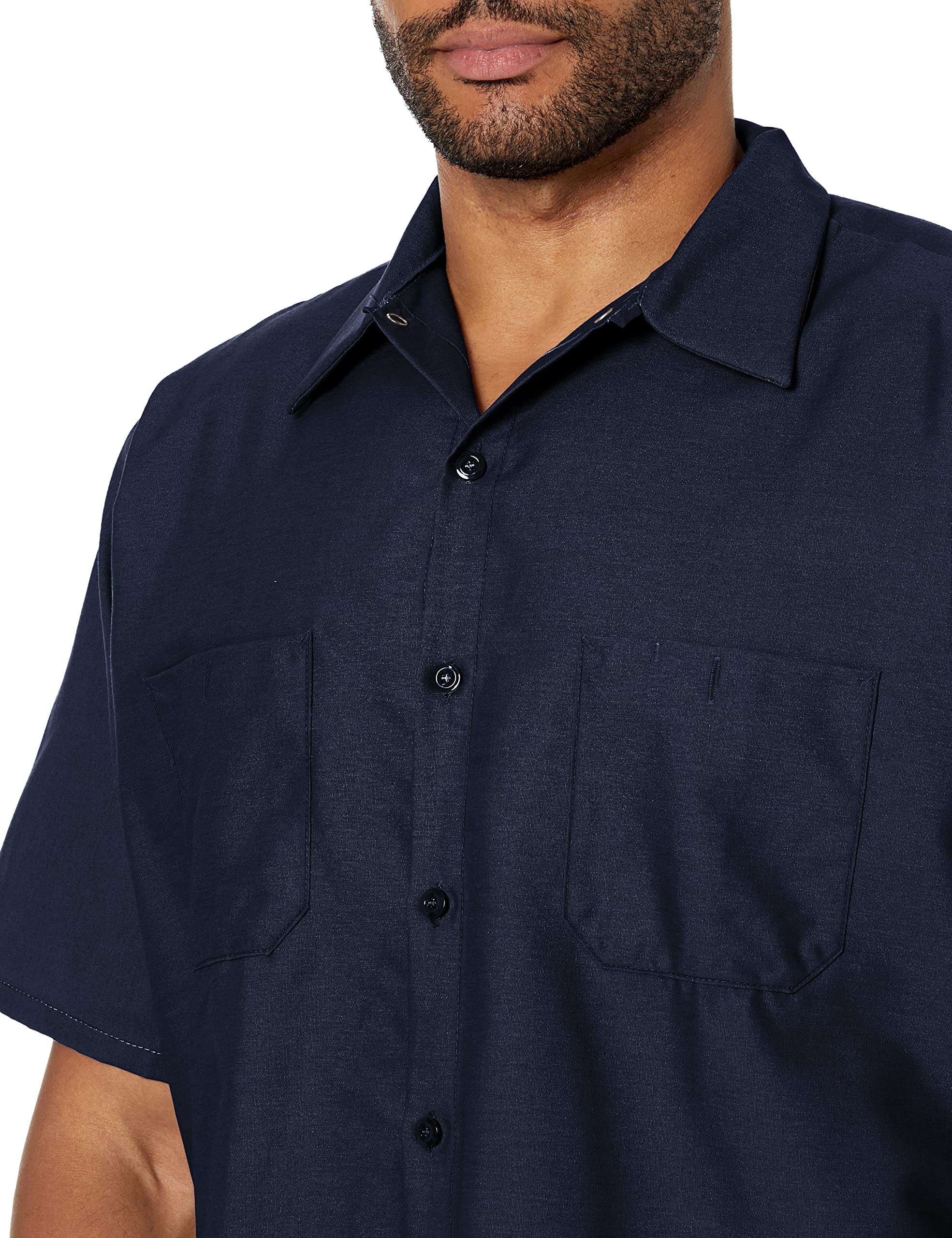 Red Kap Mens Tall Industrial Work Shirt, Regular Fit, Short Sleeve, Navy, 3X-Large