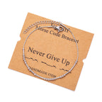 Morse Code Bracelets for Women Never Give Up Funny Inspirational Jewelry Christmas Birthday Gifts for Her Mom Daughter Sister Be