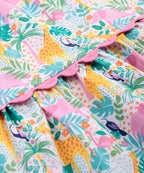 Beebay Kids Girls Tropical Print lace Detail Dress Multicolour