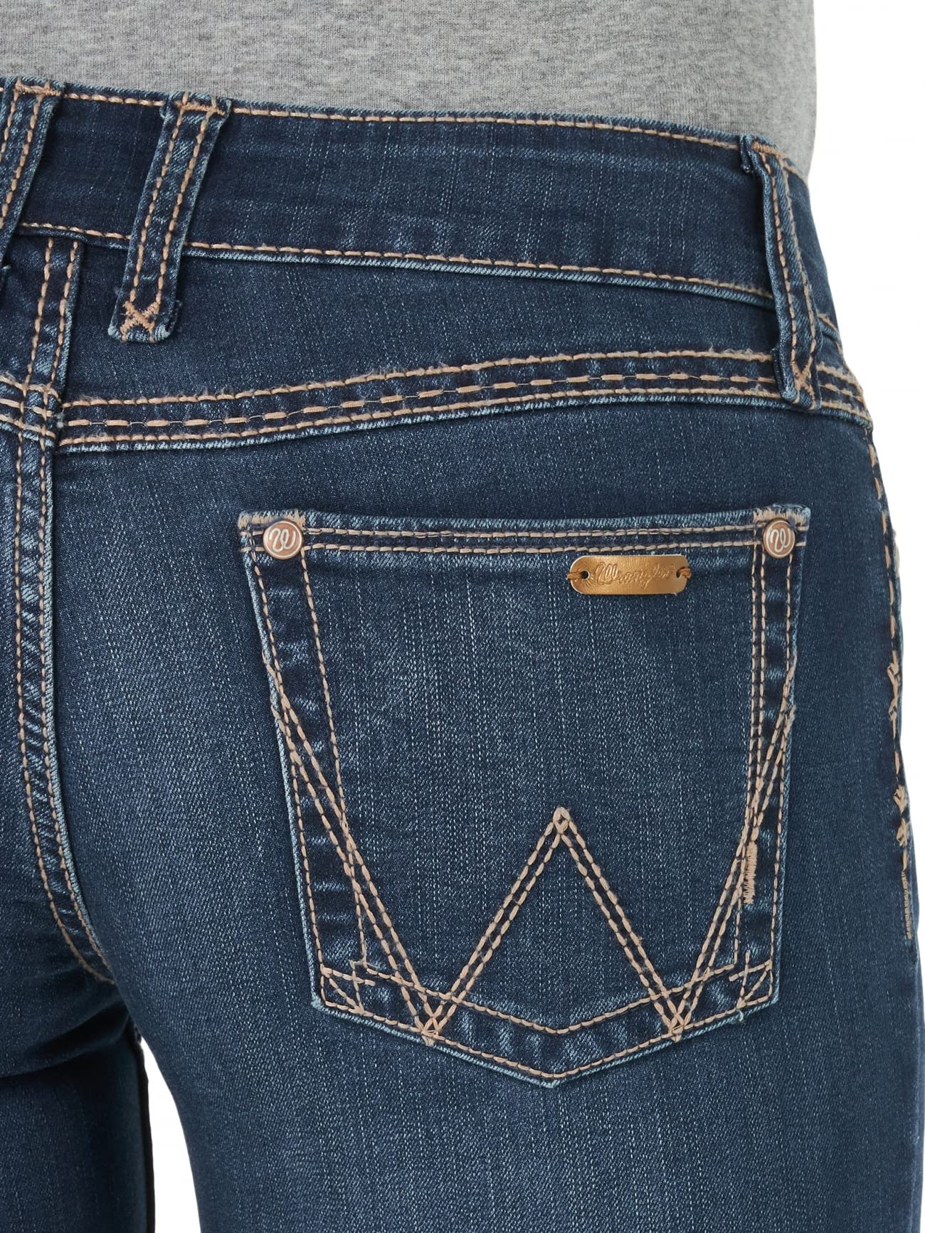 Wrangler Women's Retro Mae Mid Rise Stretch Boot Cut Jean, Dark Wash, 15W x 32L