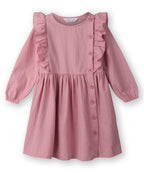 Button through striper dress Pink