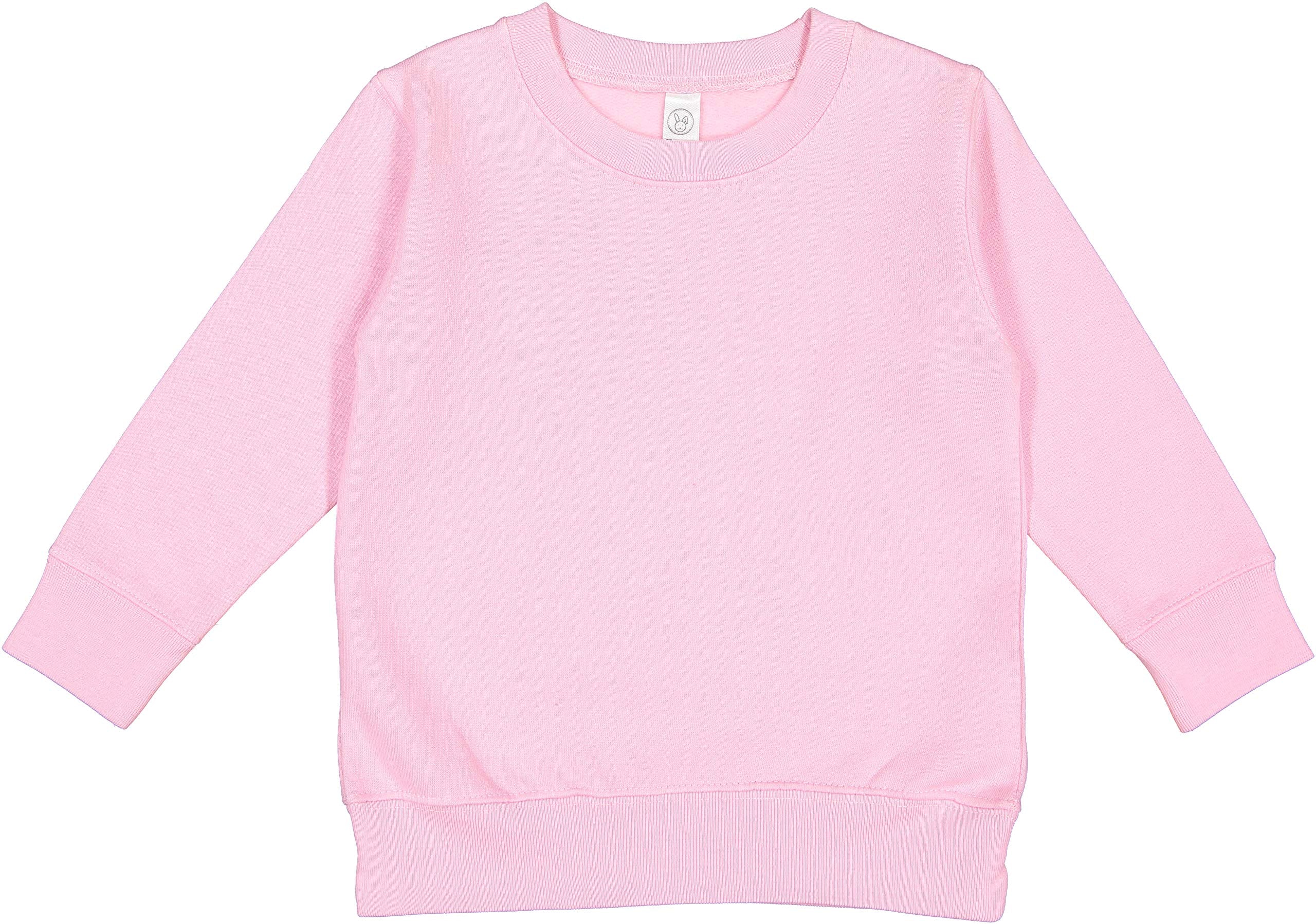 RABBIT SKINS Toddler Fleece Long Sleeve Pullover Sweatshirt, Pink, 2T