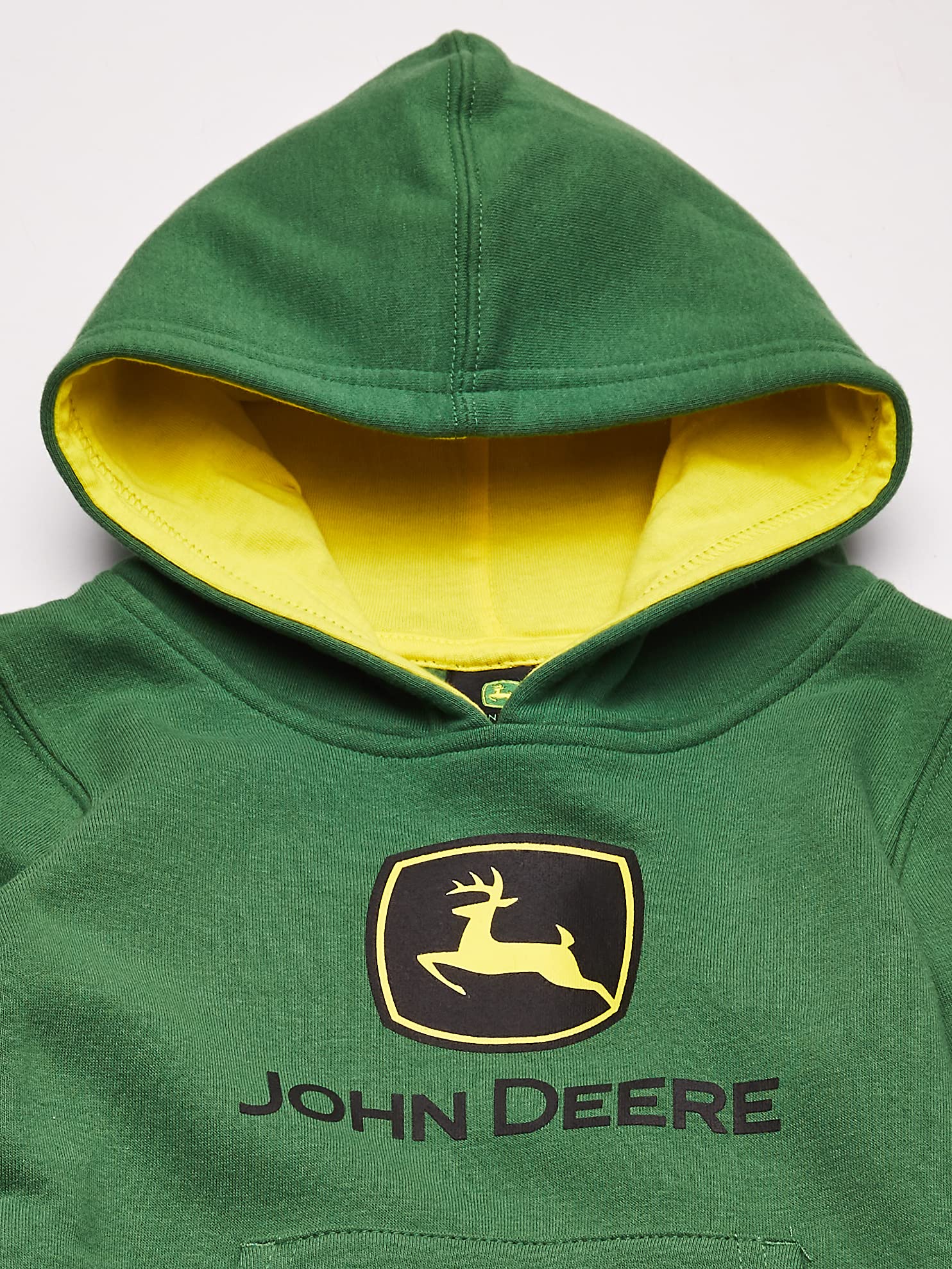 John Deere boys Fleece Hoody Pull Over Hooded Sweatshirt, Green Trademark, 14-16 US