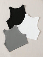 Toochki Top for Women| Crop Top for Women | Short Top for Women | Tops | Lycra Top for Women | Pack of 3 Tops for Women | Strach
