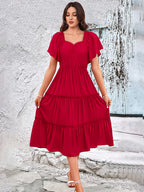 Toochki Dress For Women | Dresses For Women | Fit & Flare Dress | Red Dress For Women | Anarkali Dress For Women | Rayon Dresses