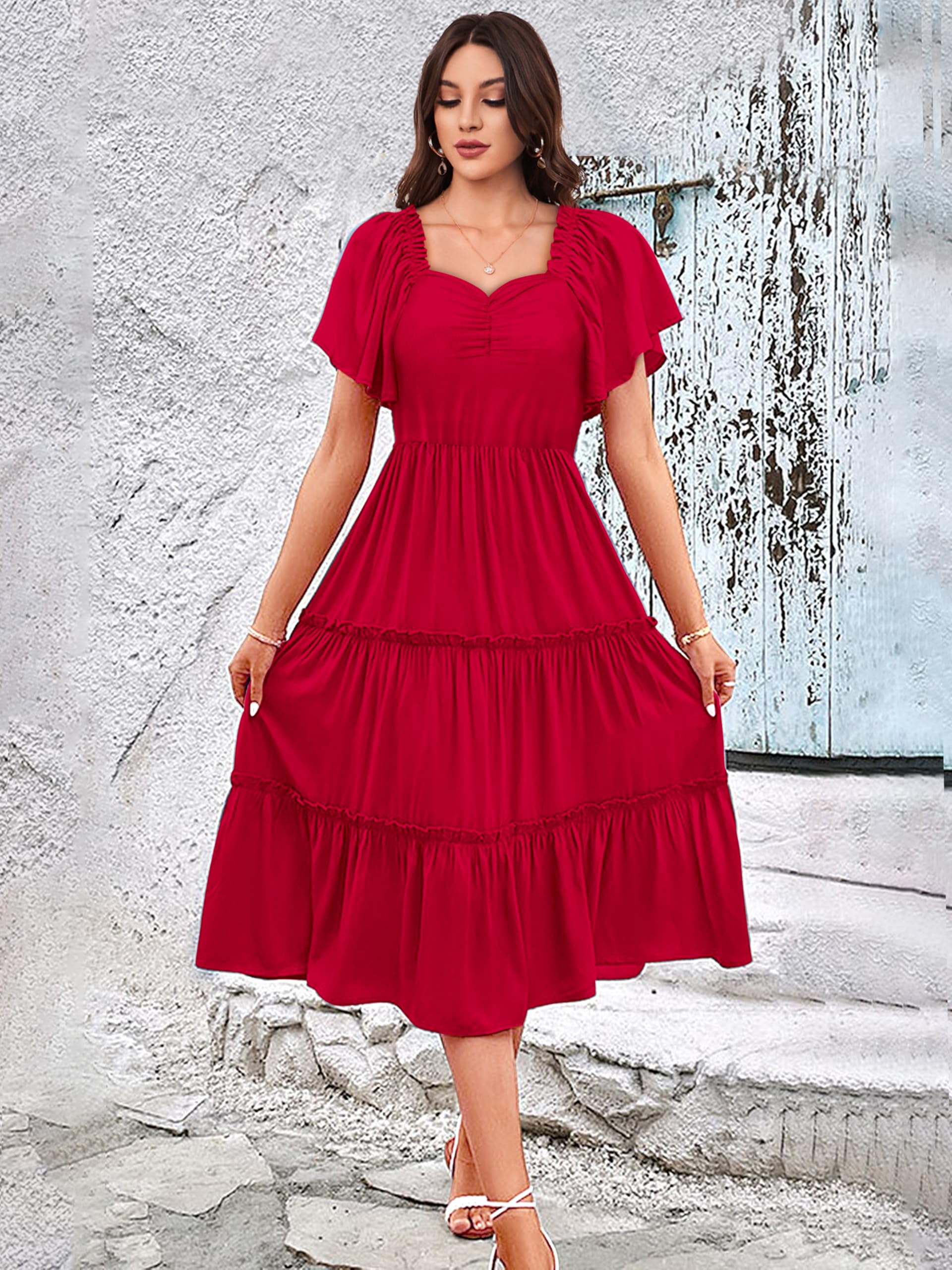 Toochki Dress For Women | Dresses For Women | Fit & Flare Dress | Red Dress For Women | Anarkali Dress For Women | Rayon Dresses
