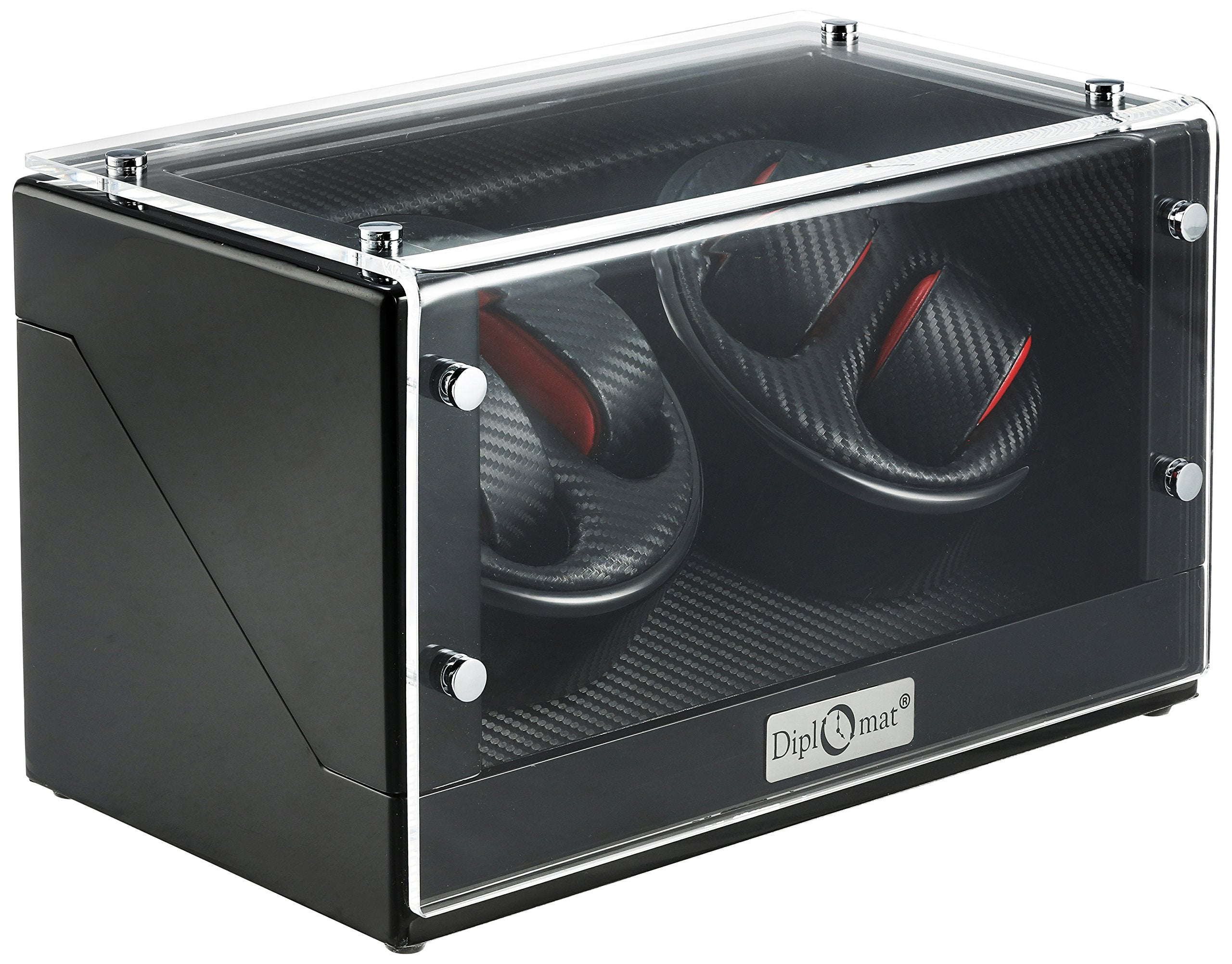 Diplomat Quad Black Wood Finish Watch Winder with Japanese Mabuchi Motor Watch Winder