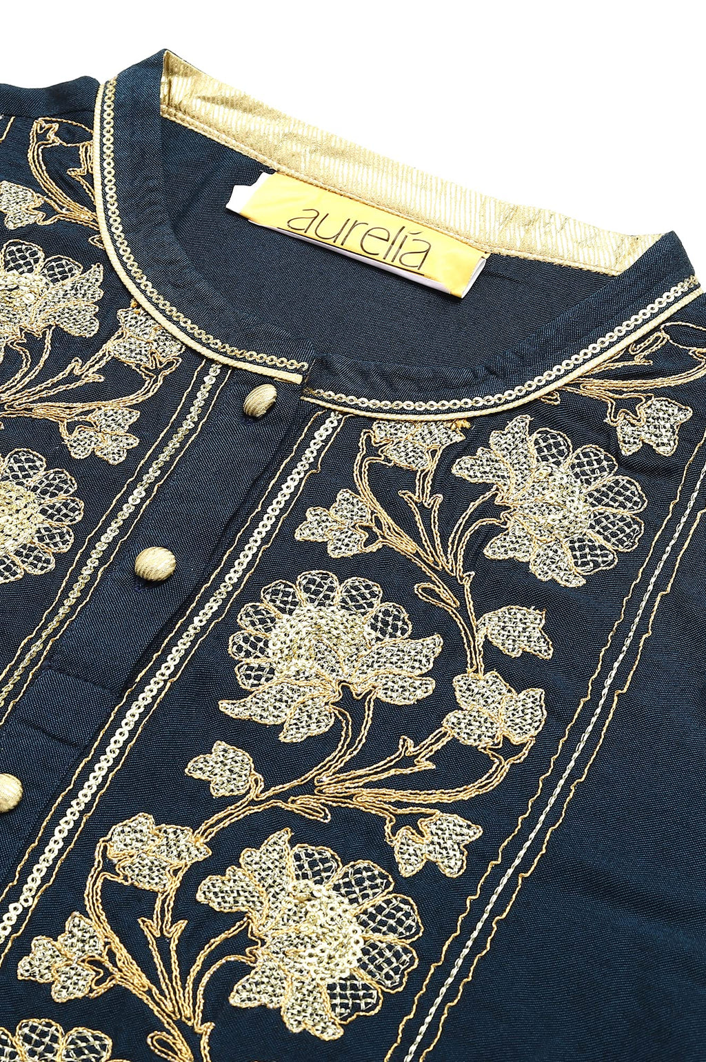 Aurelia Women Rayon Straight Fit Dragon Fly Solid Straight Kurta