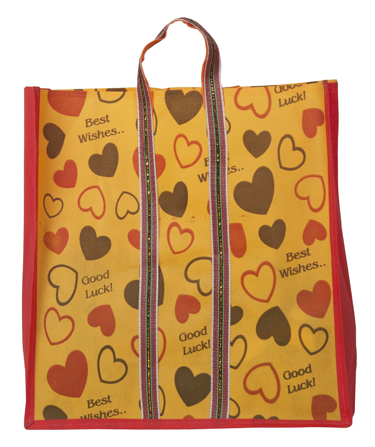 Desi Mart Nylon Reusable Multipurpose Shopper Bag Packs Grocery Bag Hand Bag Shopping Bag Tote Bag (Orange) 1