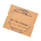 JoycuFF Be The Change Morse Code Bracelets for Best Friend Friendship Coworker BFF Inspirational Funny Birthday Christmas Gifts 