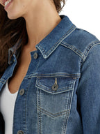 Wrangler Authentics Women's Stretch Denim Jacket, Blue, Large
