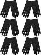 SATINIOR 6 Pairs Black White Kid Costume Glove Short Cosplay Glove Girl Boy Dress up for Halloween Party Opera Accessories