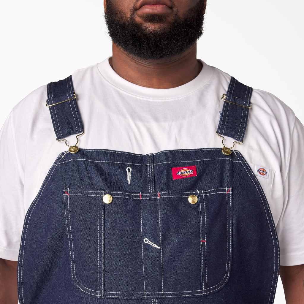 Dickies Men's Denim Bib Overall, Indigo Rigid, 30 x 32