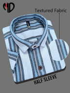 Mildin MenS Black Cotton Striped Casual Shirt - Stylish, Comfortable & Breathable For Everyday Wear, Perfect For Relaxed & Tren
