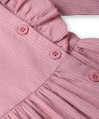 Beebay Kids Girls Button Through Striper Dress Pink