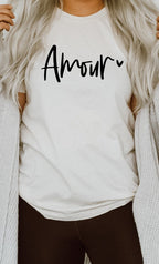 Amour Heart Valentines Day Graphic Tee T-Shirt