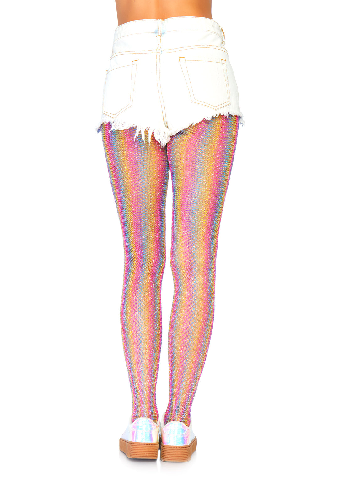 Leg Avenue Colored lurex shimmer rainbow Pink Color