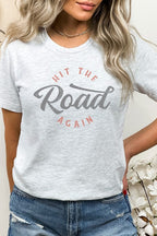 Hit The Road Again Roadtrip Vacation Graphic Tee T-Shirt