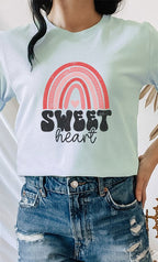Distressed Rainbow Sweet Heart PLUS Graphic Tee T-Shirt
