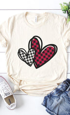 Plaid Heart Graphic Tee PLUS