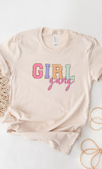 Girl Gang Faux Chenille Letters Graphic Tee T-Shirt