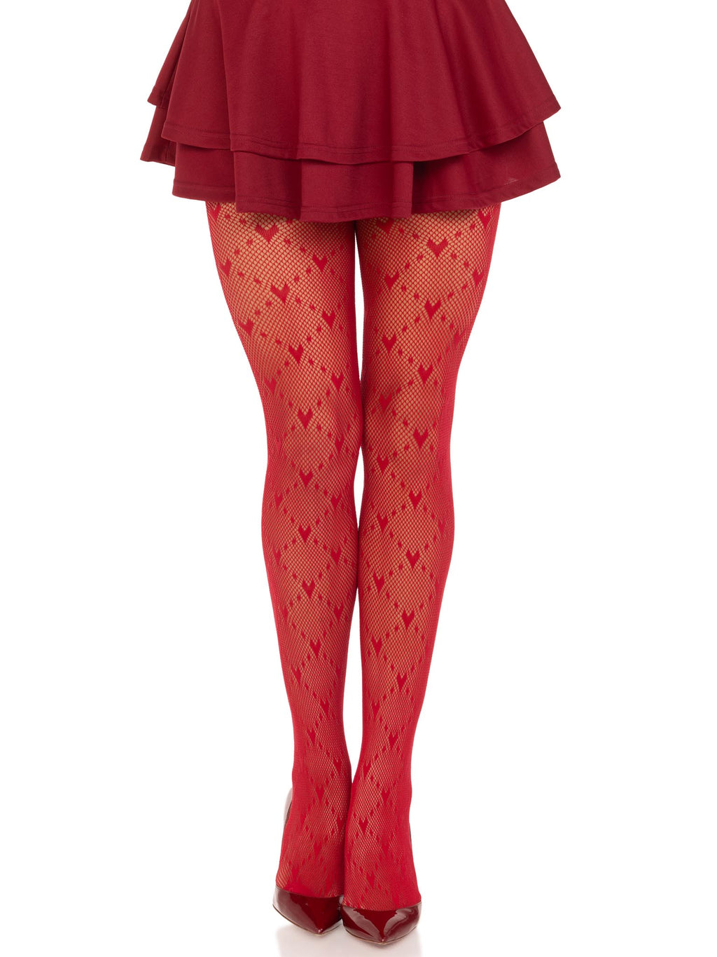 Love struck heart net tights.