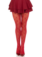 Love struck heart net tights.