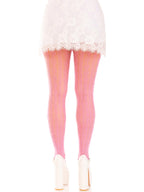 Sweetheart striped net tights with keyhole and mini bow detail.