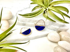 Lapis Lazuli Half Moon Hoops