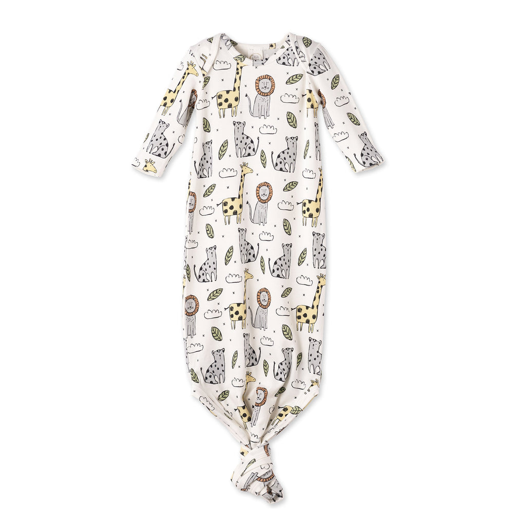 Safari Bamboo Baby Gown - Bamboo Newborn Layette