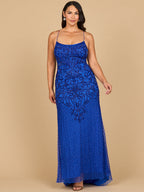 Lace Up Open Back Beaded Dress