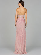 Halter Neck Beaded Dress with Cutouts