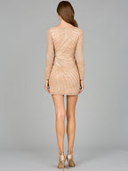 Long Sleeve V-Neck Cocktail Dress