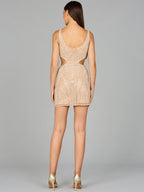 V-Neck Short Dress with Cutouts