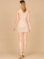 Faux One Shoulder Fringe Cocktail Dress