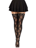 Stay up floral lace thigh highs O/S BLACK