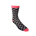 Pink, Grey Diamond Bamboo Socks
