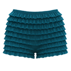 Malco Modes Lace Ruffle Pettipant for Women â??Peacock Blue Halloween Costume Shorts, Y2K Ruffle Bloomers, Cosplay & Festival Dance Bottoms