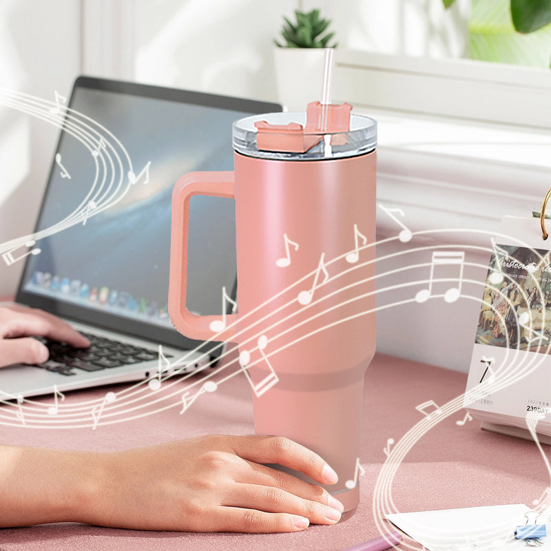 40oz Sublimation Macaroon Bluetooth Speaker Tumblers Stainless With Handle Tumblers