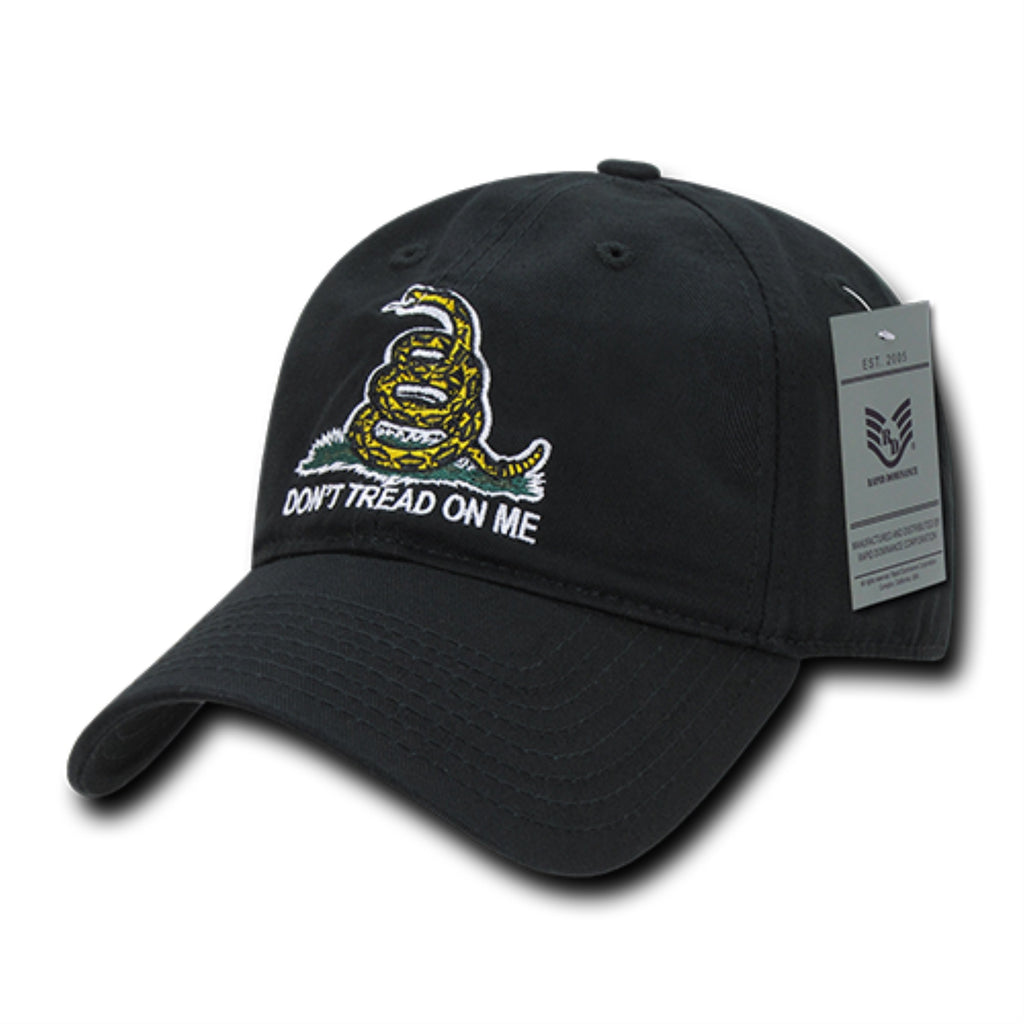 Relaxed Graphic Cap, Gadsden Flag, Black