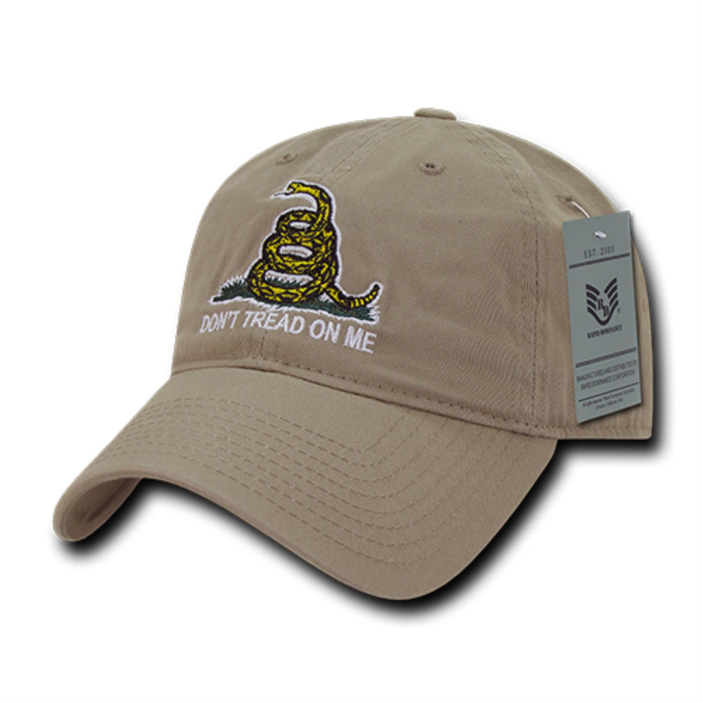 Relaxed Graphic Cap, Gadsden Flag, Khaki