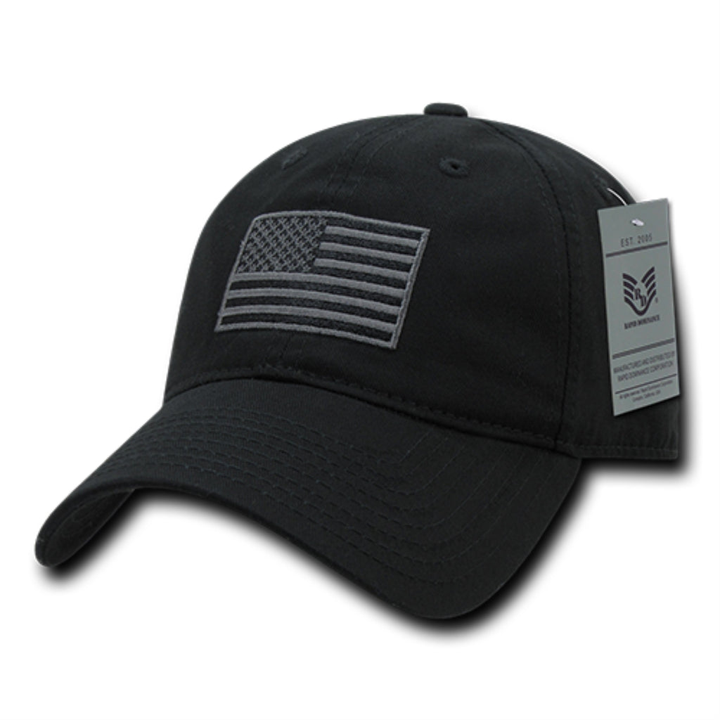 Relaxed Graphic Cap, Tonal Flag, Black