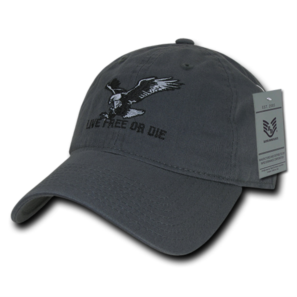 Relaxed Graphic Cap,Live Free or Die,Dark Grey