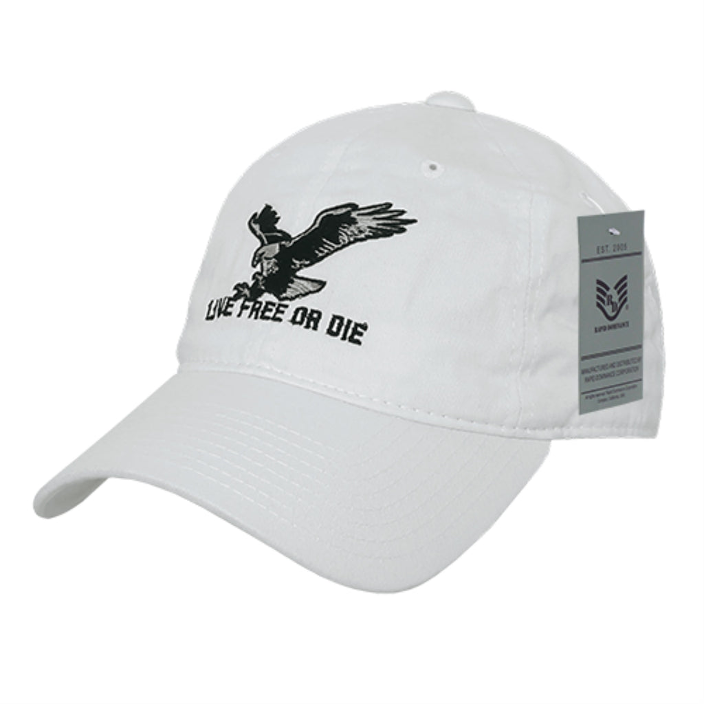 Relaxed Graphic Cap,Live Free or Die,White