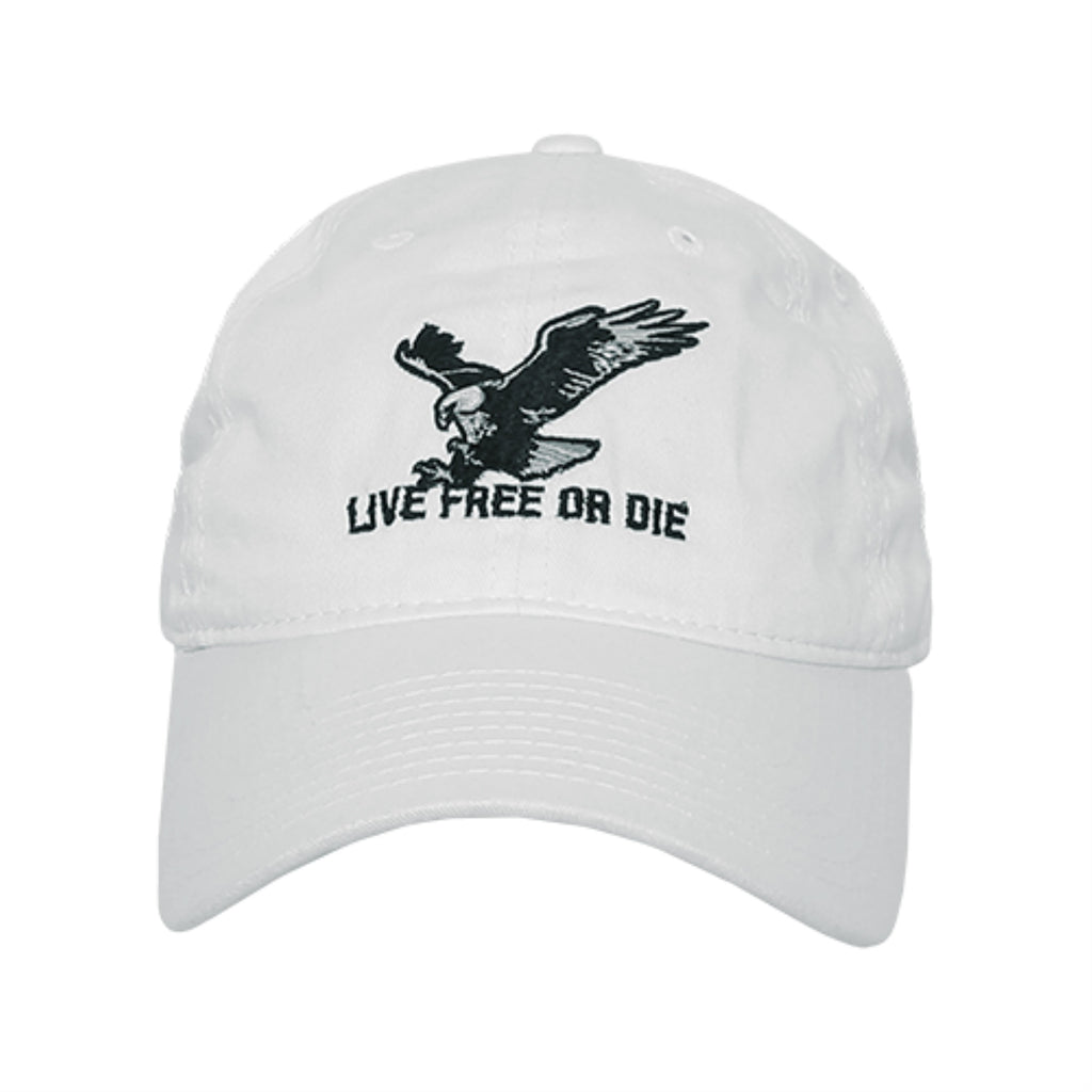 Relaxed Graphic Cap,Live Free or Die,White
