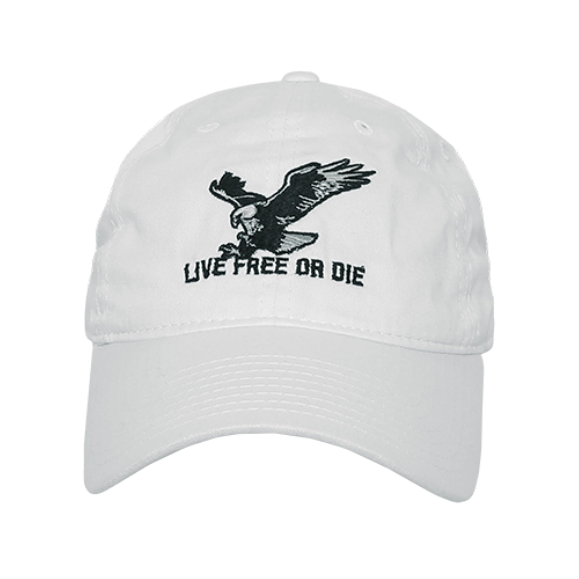 Relaxed Graphic Cap,Live Free or Die,White