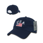 Relaxed Graphic Cap, USA Flag, Navy