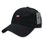 Relaxed Graphic Cap, Small USA Flag, Black
