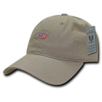 Relaxed Graphic Cap, Small USA Flag, KHA